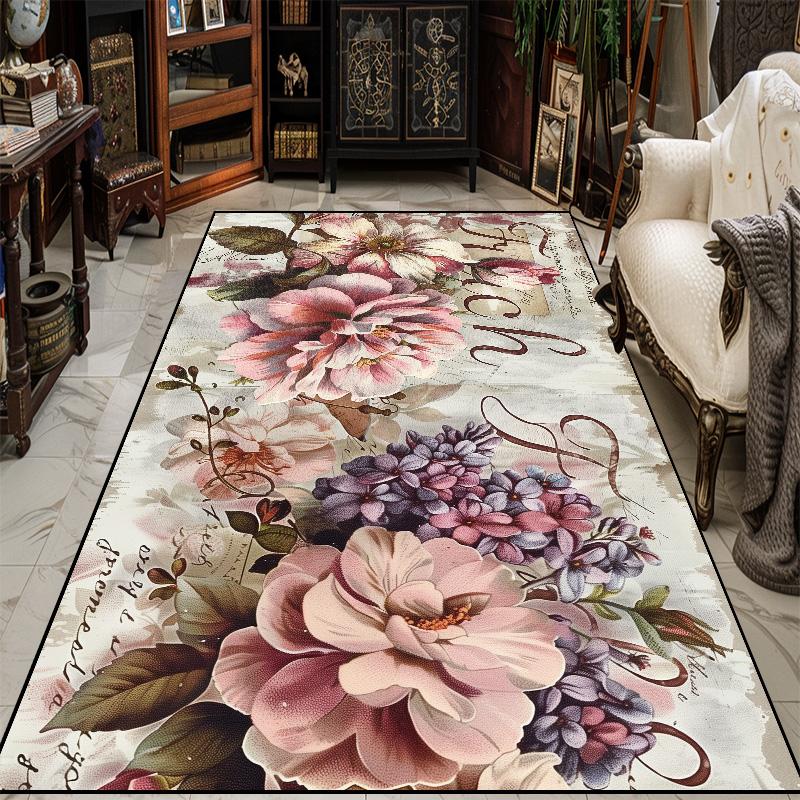 Modern 3D Floral Living Room Decor Carpet Soft Flannel Rugs for Bedroom Bedside Modern Fashion Decoration Home Sofa Floor Mat