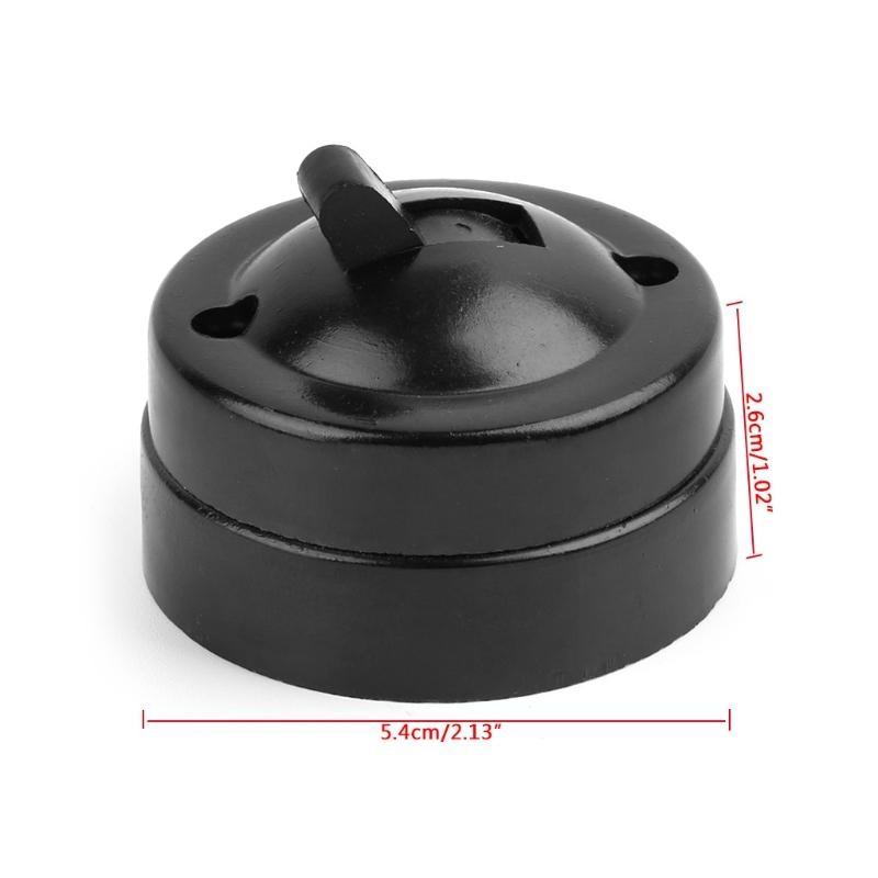 Nástěnné svítidlo s tlačítkem Černé kulaté spínače Náhradní 1A 250W Jednoduché ovládací spínače Odolné