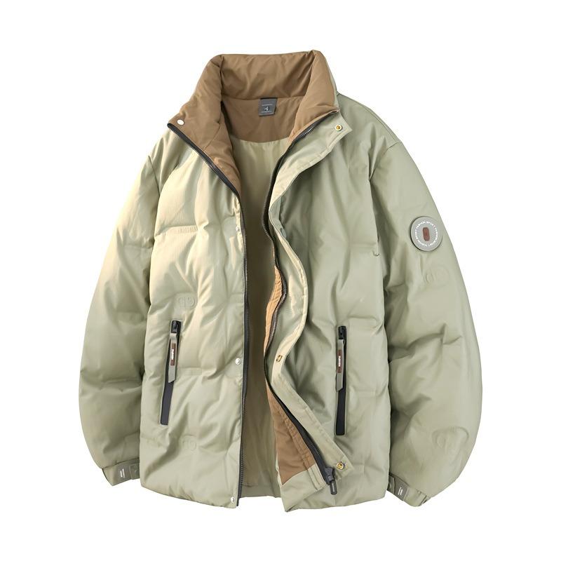 

% Куртка из белого утиного пуха мужская зимняя новая теплая и водонепроницаемая для улицы свободного кроя со стойкой воротником кожаная куртка мужская одежда 4XL