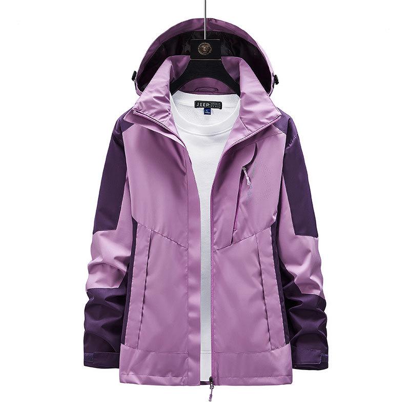 Women's and Men's Plus Size Waterproof Windproof Jacket for Spring and Autumn - Single Layer Coat for Outdoor and Mountaineering