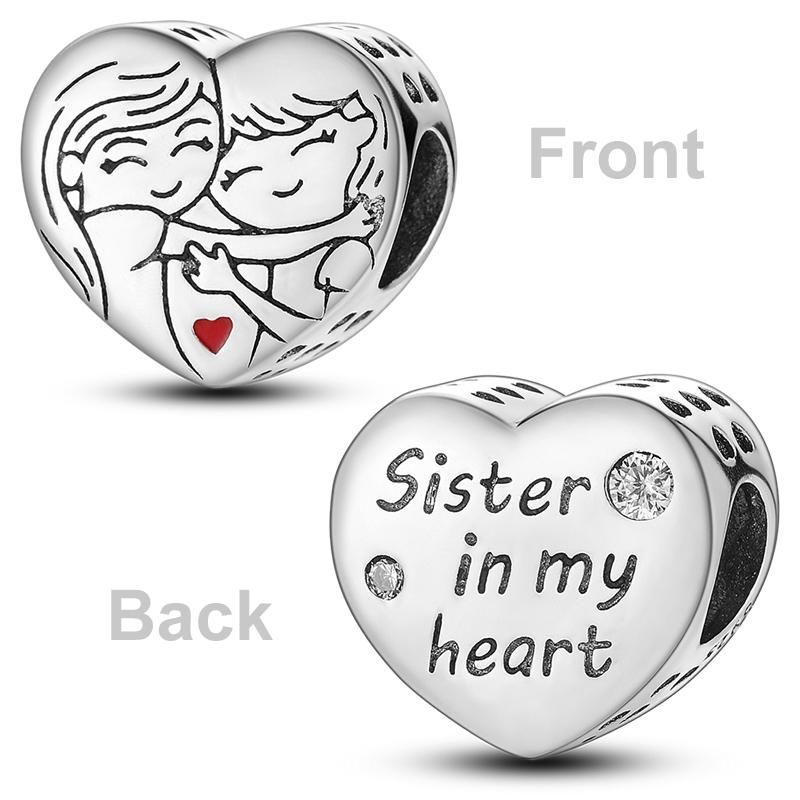 Copper Colorful Love Heart Shape Charm Beads Lover Girl Boy Dangle Fit Bangle Bracelet Necklace Jewelry Marking