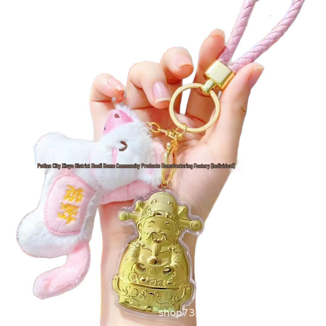 ShuiBei 999 Pure Gold Horse Pendant for Success and Wealth – Bag Charm & Keychain Prosperity Horse + Wealth God Charm