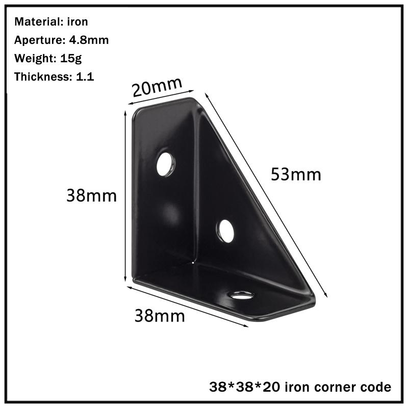 

4 шт. Угловые опоры в форме прямоугольного треугольника Белые Черные Угловые соединители для деревянной мебели Крепежные элементы Подходят для кроватей шкафов BK1