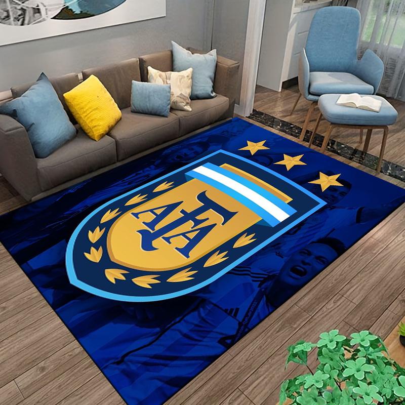 Tappeto Blu con Design Logo AFA e Motivo a Tre Stelle Adatto per l'uso come antiscivolo per divani di soggiorno e camere da letto
