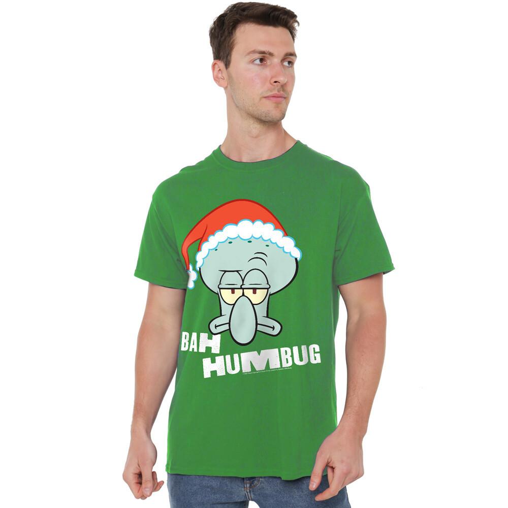 Spongebob Squarepants Christmas Bah Humbug Squidward T-Shirt S-2XL Kelly Green
