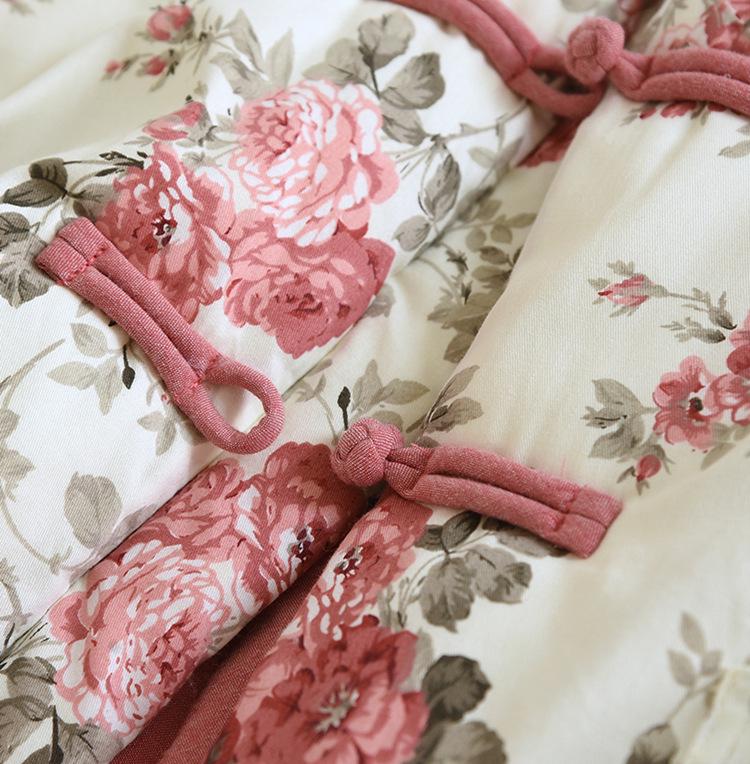 505 Handmade Cotton Floral Jacket, Autumn/Winter, Chinese Style Frog Fasteners, Ladies' All-Cotton Warm Wear