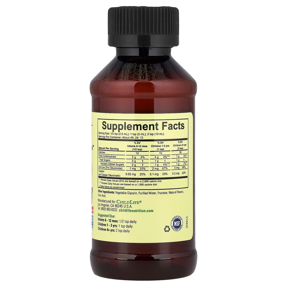 ChildLife Essentials Zinc Plus Mango Strawberry Flavor 118ml (4 fl oz)