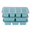 3PCS Silicone Freezer Mold with Lids Divided Soup Cubes Freezer Tray for Fridge Food Storage Organization Blue