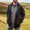 Herbst Winter Herren Cardigan Einfarbige Langarm Slim Fit Strickpullover Mantel Lässige Strickjacke