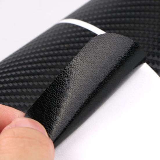 4Pcs Car Door Sill Scuff Welcome Pedal Protect Carbon Fiber Sticker with Scraper