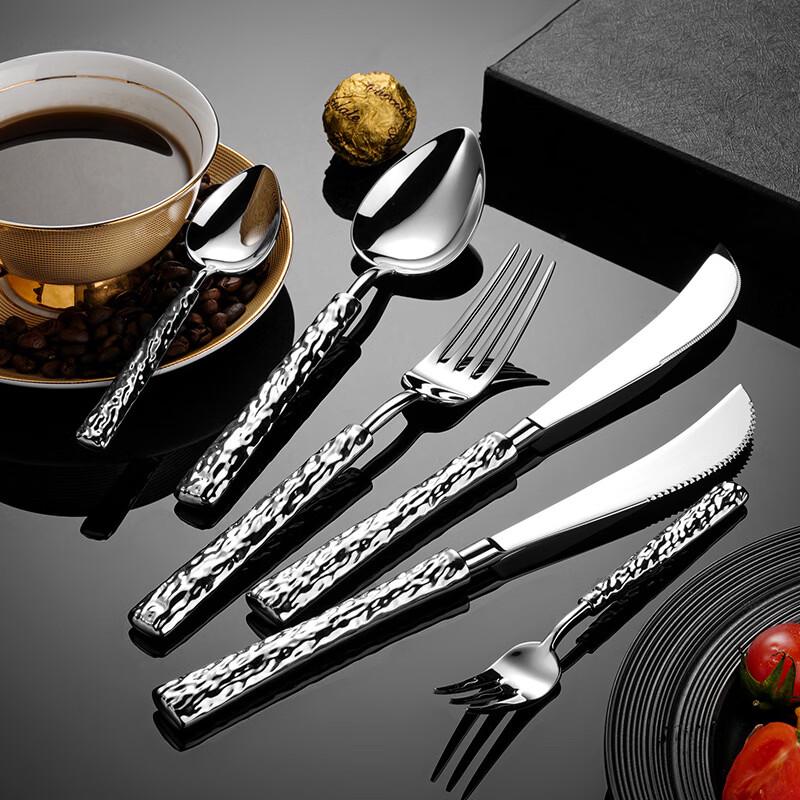 Abay Stainless Steel Bark Pattern Cutlery Set