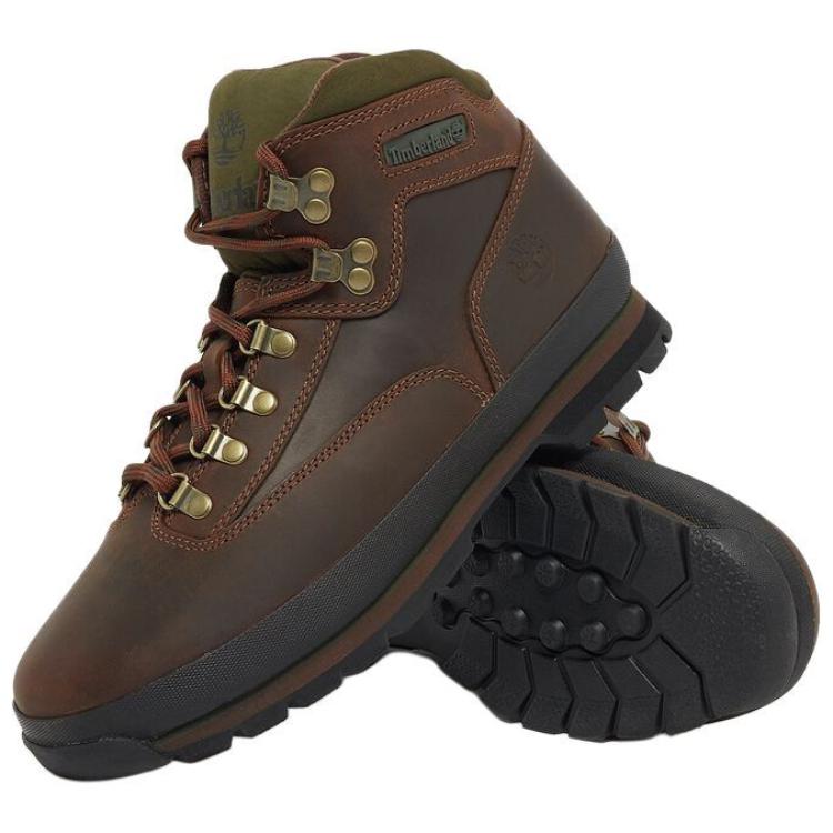 Timberland Euro Hiker Leather Comfortable Soft Slip Resistant Durable High Top Hiking Shoes Men Hiking Shoes Brown TB0951002141