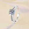 Classic Four Claw Jewelry S925 Sterling Silver 1ct Round Cut D Color VVs1 Moissanite Wedding Engagement Ring for Women Gift