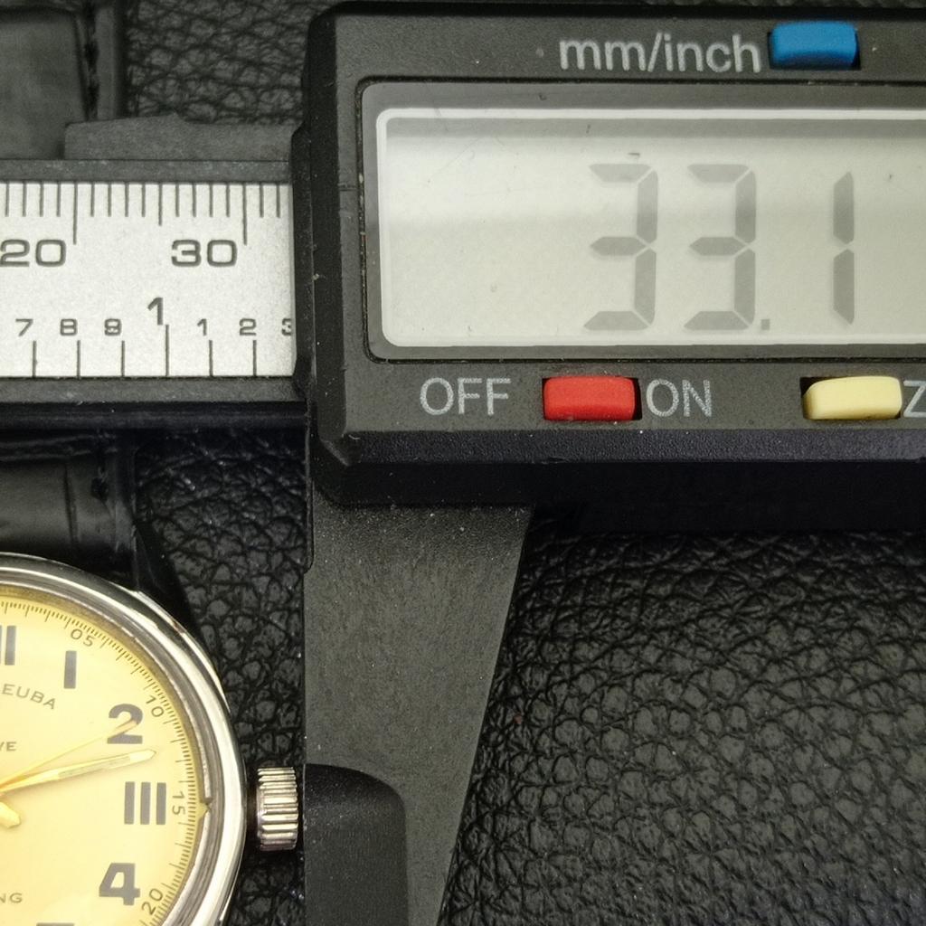 HAND-WINDING VINTAGE FAVRE LEUBA 101 SEA KING SWISS MENS BEIGE WATCH A702012-5 R208-a702012