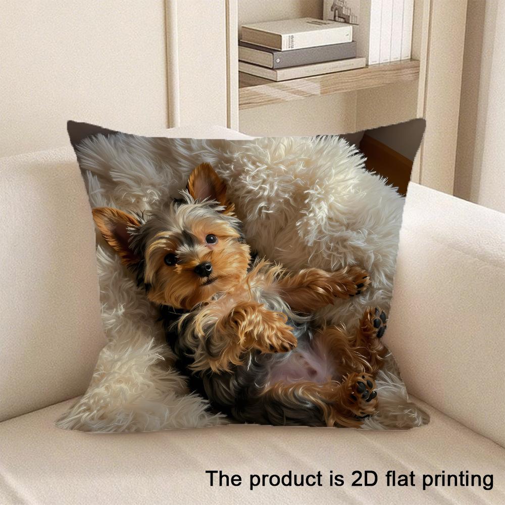 1pc Adorable Pet Themed 2D Flat Printed Pillowcases Sofa cushion cover home bedroom room decoration