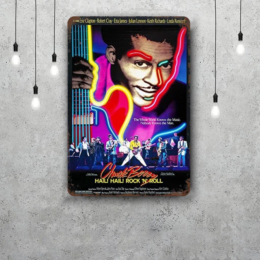 Chuck Berry Band Decor Poster Vintage Tin Sign Metal Sign Decorative Plaque for Pub Bar Man Cave Club Wall Decoration