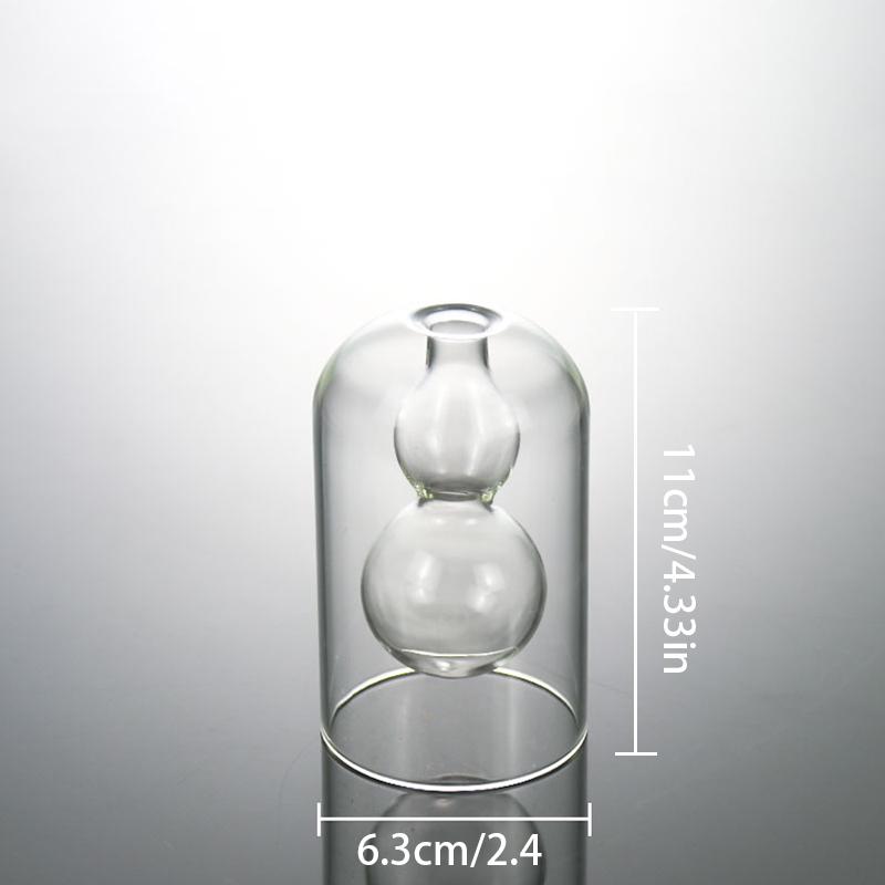Hydroponic Flower Pot Small Bottle Double Layer Glass Aromatherapy Bottle