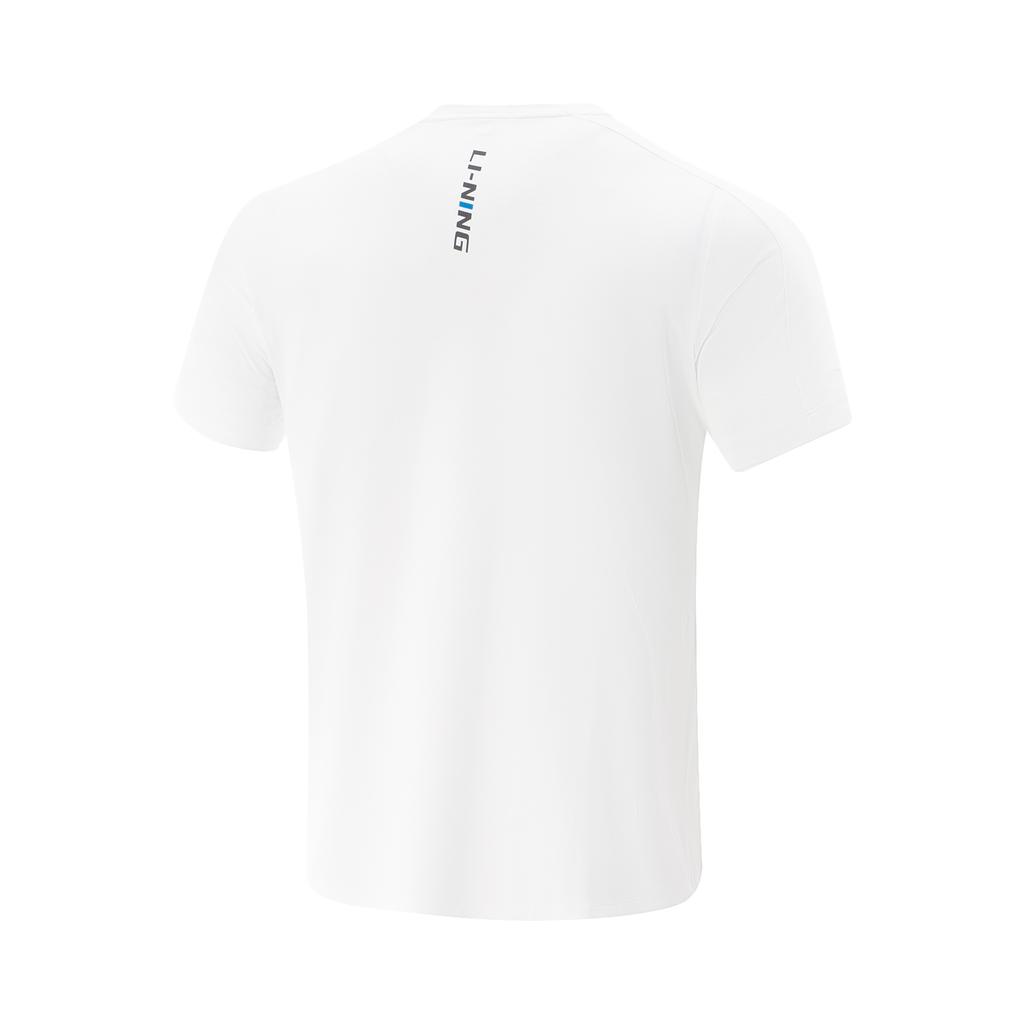Li-Ning Comfortable Breathable Versatile Letter Round Neck Short Sleeve T-Shirt Men Tops Standard-White ATSV389-9