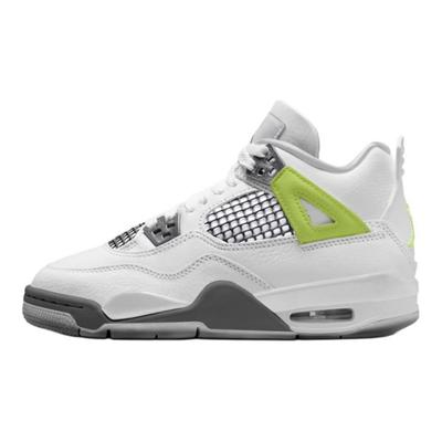 Air 4 Retro GS Açık Limon Bükümü Çocuk Spor Ayakkabı Beyaz Açık Grafit HJ5990-100