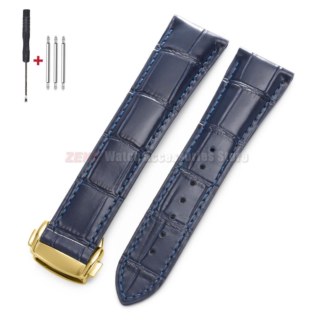 For Omega Seamster Watch Premium Leather Watch Strap 19mm 20mm 21mm 22mm Solid Steel Deployant Clasp Bamboo Cowhide Watch Bands