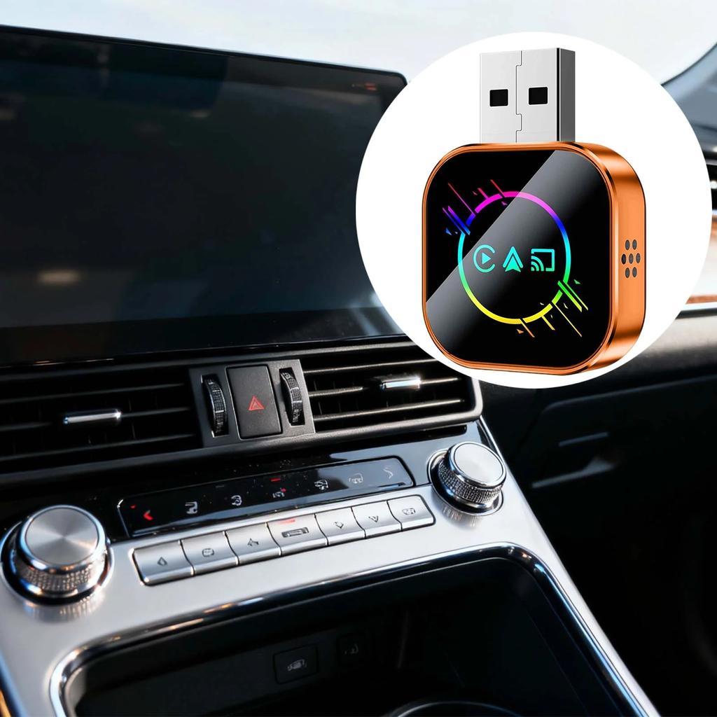 Car Play Wireless Adapter, USB Plug And Play For Factory Wired Car Play Cars, Compact Receiver With Bluetooth