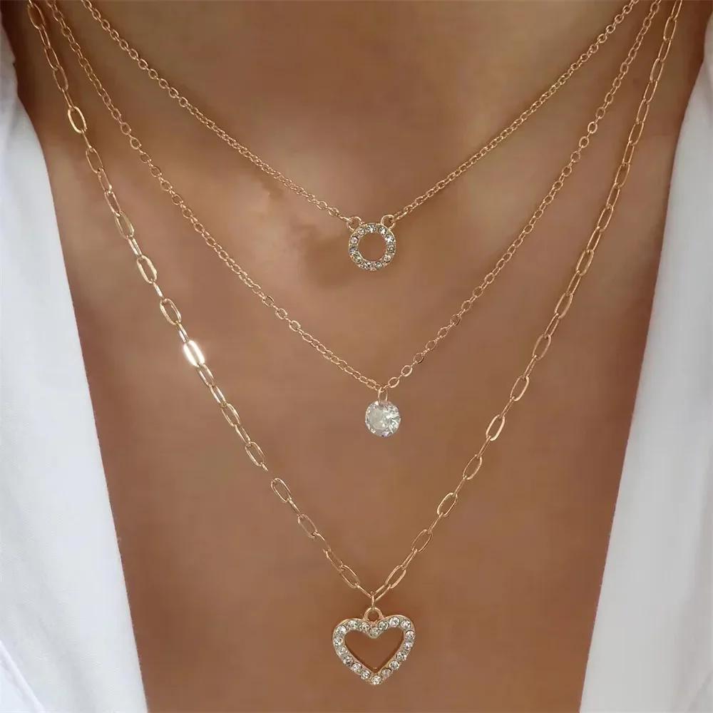 Vintage Mode Einfache Vergoldete Schlangenkette Imitation Perlen Anhänger Halskette Für Frauen Weiblich Boho Mehrstufiger Schmuck Geschenk