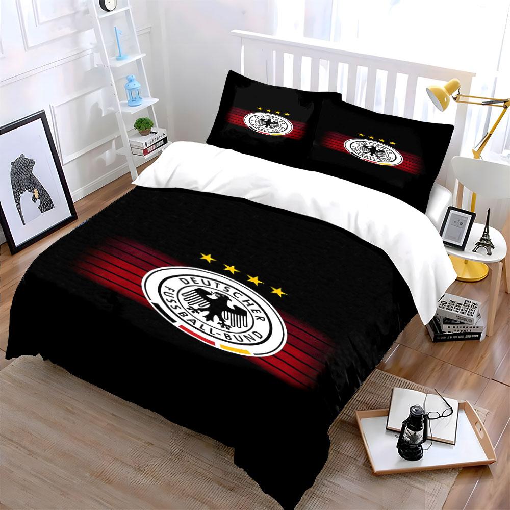 Emblème de la Fédération Allemande de Football. Ensembles de literie Ensembles de housses de couette Housses de couette Taies d'oreiller(1 * Housse de couette 2 * Taies d'oreiller, sans couette)