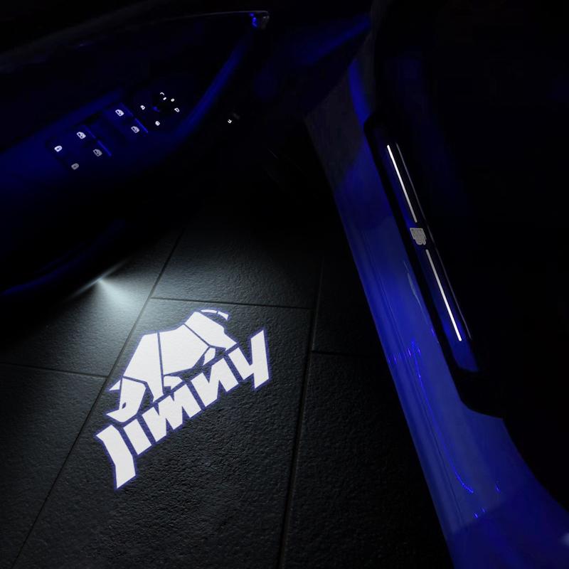 2Pcs LED Car Door Rhinoceros Rhino Emblem Light Welcome MHAD6 Lamp Wireless Projector For Jimny SUV 4X4 off-Road