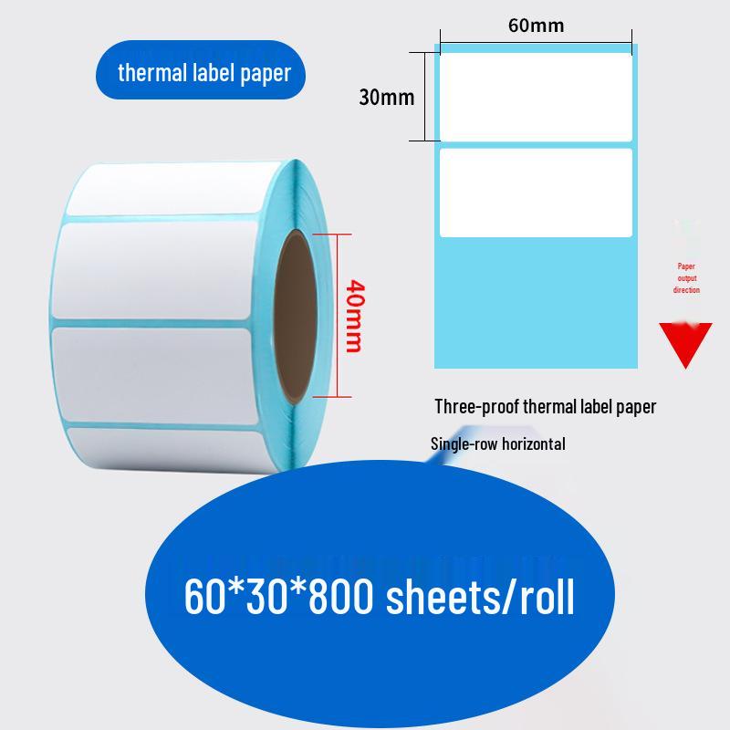 Durable Self-Adhesive Thermal Label Paper for Electronic Scales - Barcode Stickers (Sizes: 80x60, 50x40, 30)