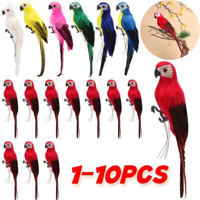 Handmade Simulation Parrot Artificial Simulation Foam Bird Fake Animal Bird Imitation Bird Model Home Ornament for Wedding Decor