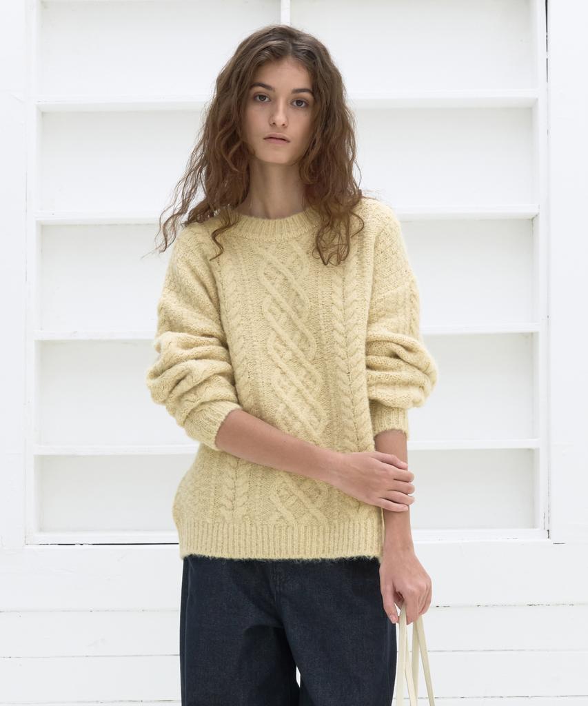 POSZER Fisherman Cable Sweater (Butter)