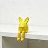 Easter Egg Bunny Figurine, 3D Printed Poseable Rabbit Statue with Movable Legs, Cute Desktop Ornament for Home, Office