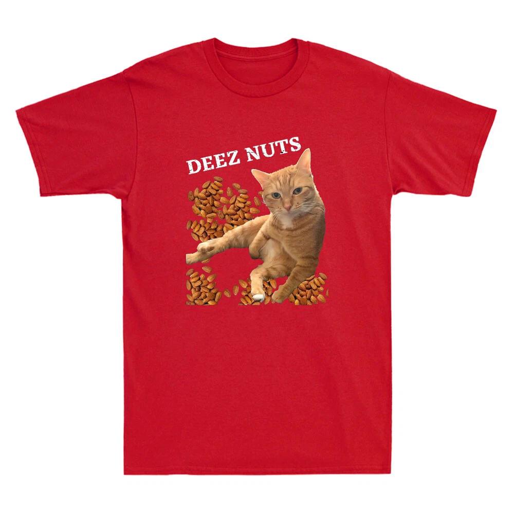 Deez Nuts Funny Cat With Amygdala Deez Nutz Deezs Nut Joke Vintage Men s T-Shirt S