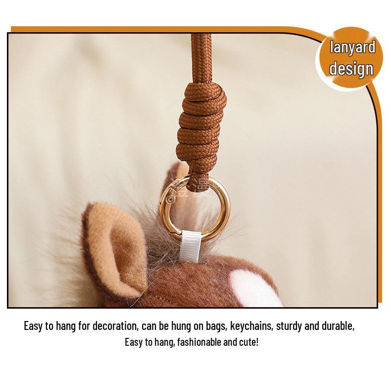 Year of the Horse Akhal-Teke White Horse Plush Keychain - Small Pendant Toy & New Year Gift