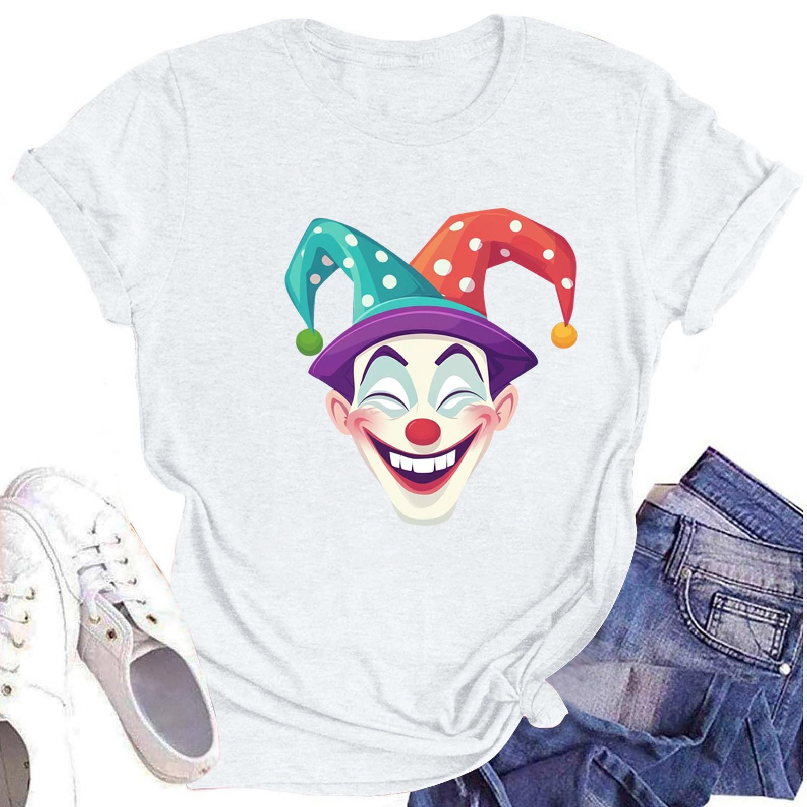 

Жіноча повсякденна повсякденна футболка з круглим вирізом і короткими рукавами з принтом XL білий