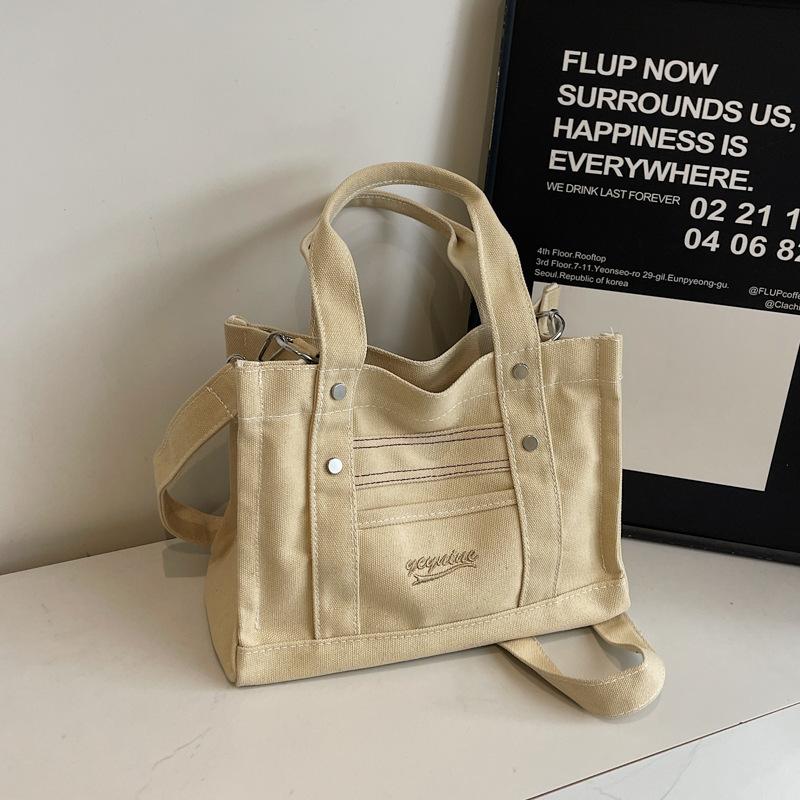 New Korean Multi-color Hand-to-wear Tote Canvas Small Bag for Women's Literary Crossbody Bag Versatile Hand-carrying Lunch Box Bento Bag