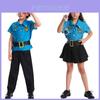 Kids Police Uniform Costume Set For Parties And Performances In Blue And Black