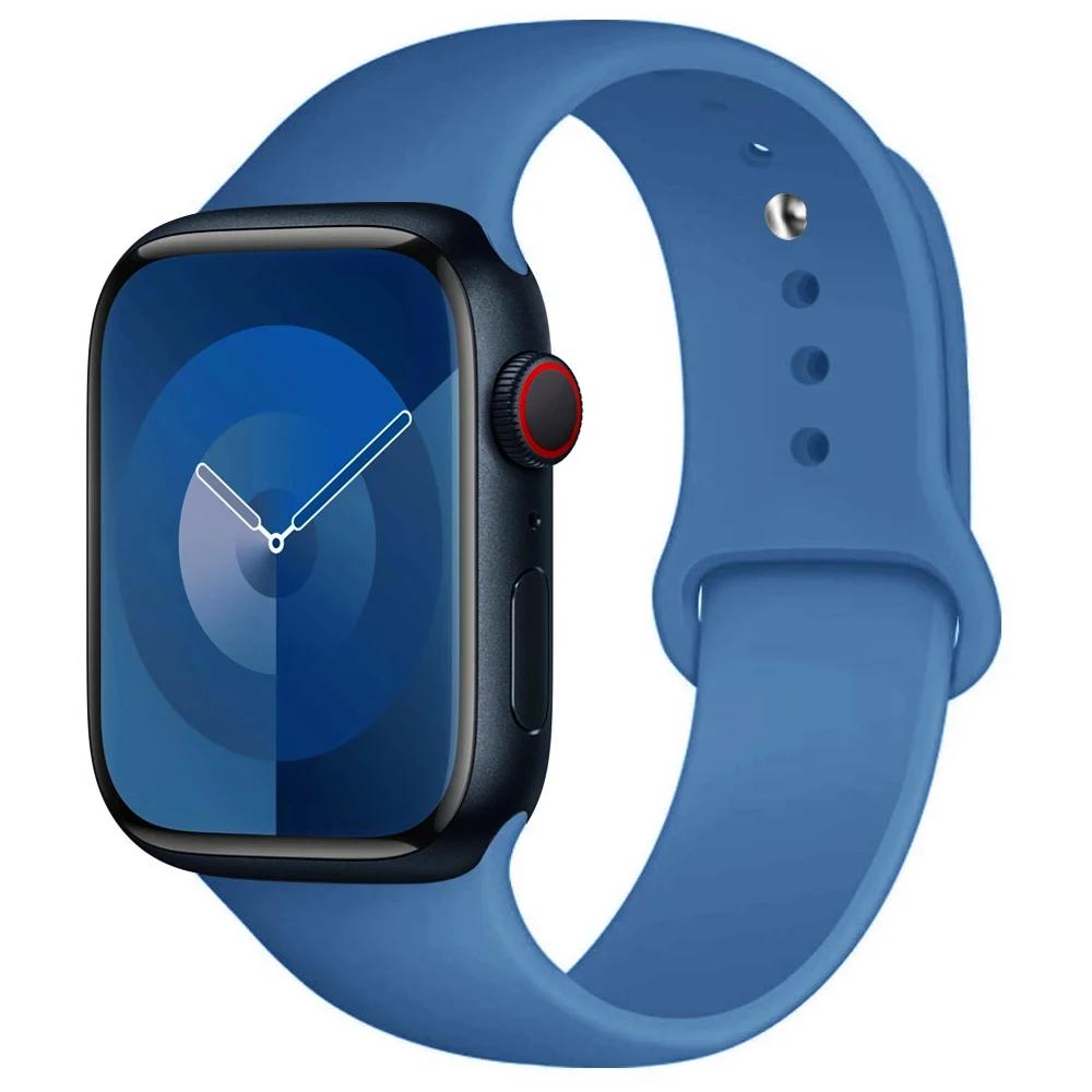 

Силіконовий Ремінець Для Apple Watch ремінець 44мм 45мм 40мм 41мм 42-46мм 49мм спортивний браслет iwatch серії 11-10-9-8 7 6 5 4 SE-Ultra 2/3 44-45-49-46mm SM