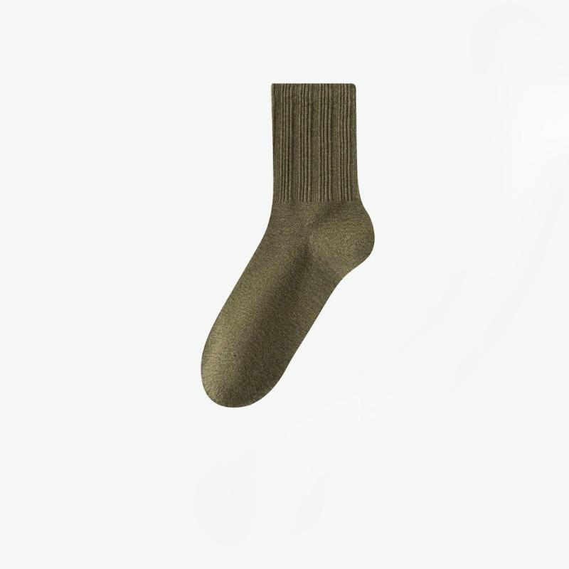 Herbst- und Winter Herren Mid-Calf Socken, Aloe Vera Ätherisches Öl Antibakteriell, Desodorierend, Verdickt Warm, Reine Baumwolle Hochelastisches Bündchen Socken