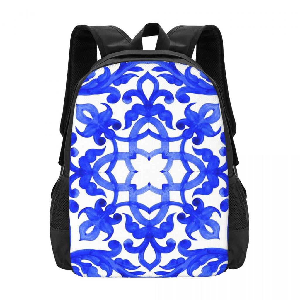 Portuguese Azulejo Tiles Backpack Hot Sale Daypack Large Capacity Children BookBag School Bag Shoulder Bags for Men Women