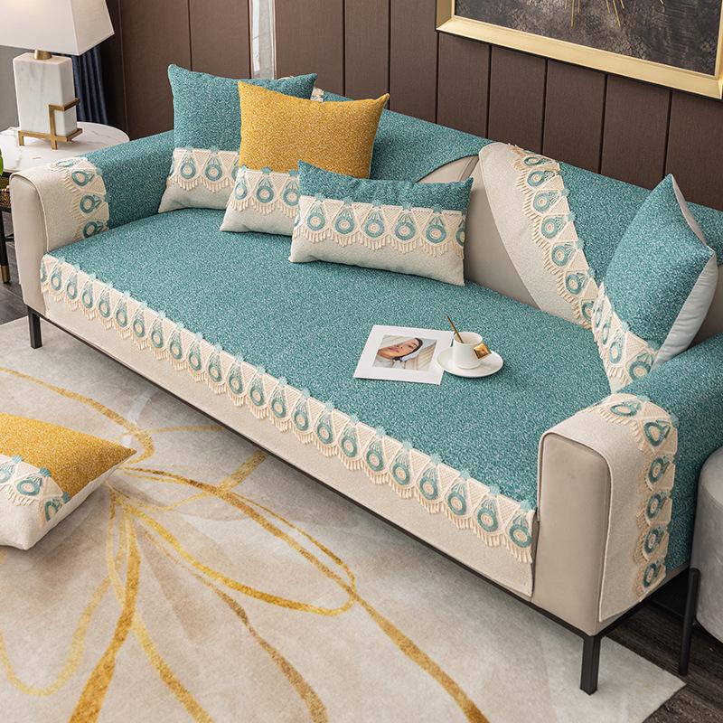 Modern Simple Four Seasons Universal Non-Slip Light Luxury Full Set Cushion Sofa Cushion Backrest Towel Anti-Scratching