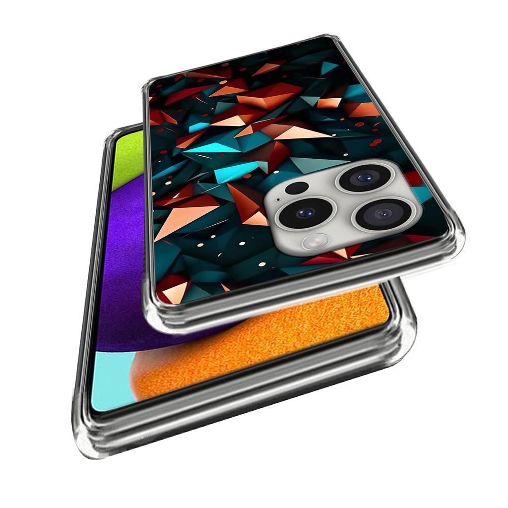 For iPhone 16 Pro Case Shock-Absorbent TPU Pattern Printed Phone Cover