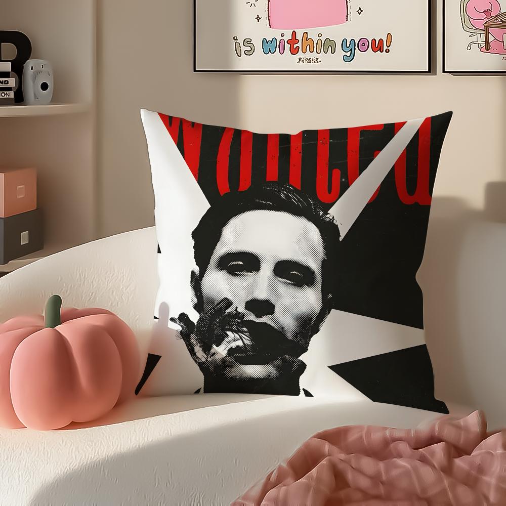 Dark Elegant TV Series HHannibal Cushion Cover Pillowcase Short Plush Invisible zipper Room Sofa Cushion Cover