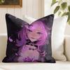 Elysia Animation HHonkai IImpact Cushion Cover Natural Linen Double Sided Print  Throw Pillow Case for Sofa Couch Home Decor
