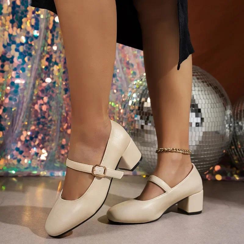 Fashion Elegant Woman Heeled Shoes 2025 Buckle Strap Women's High Heels Fashion Plus Size Office and Career New Hot Sale Pumps Women