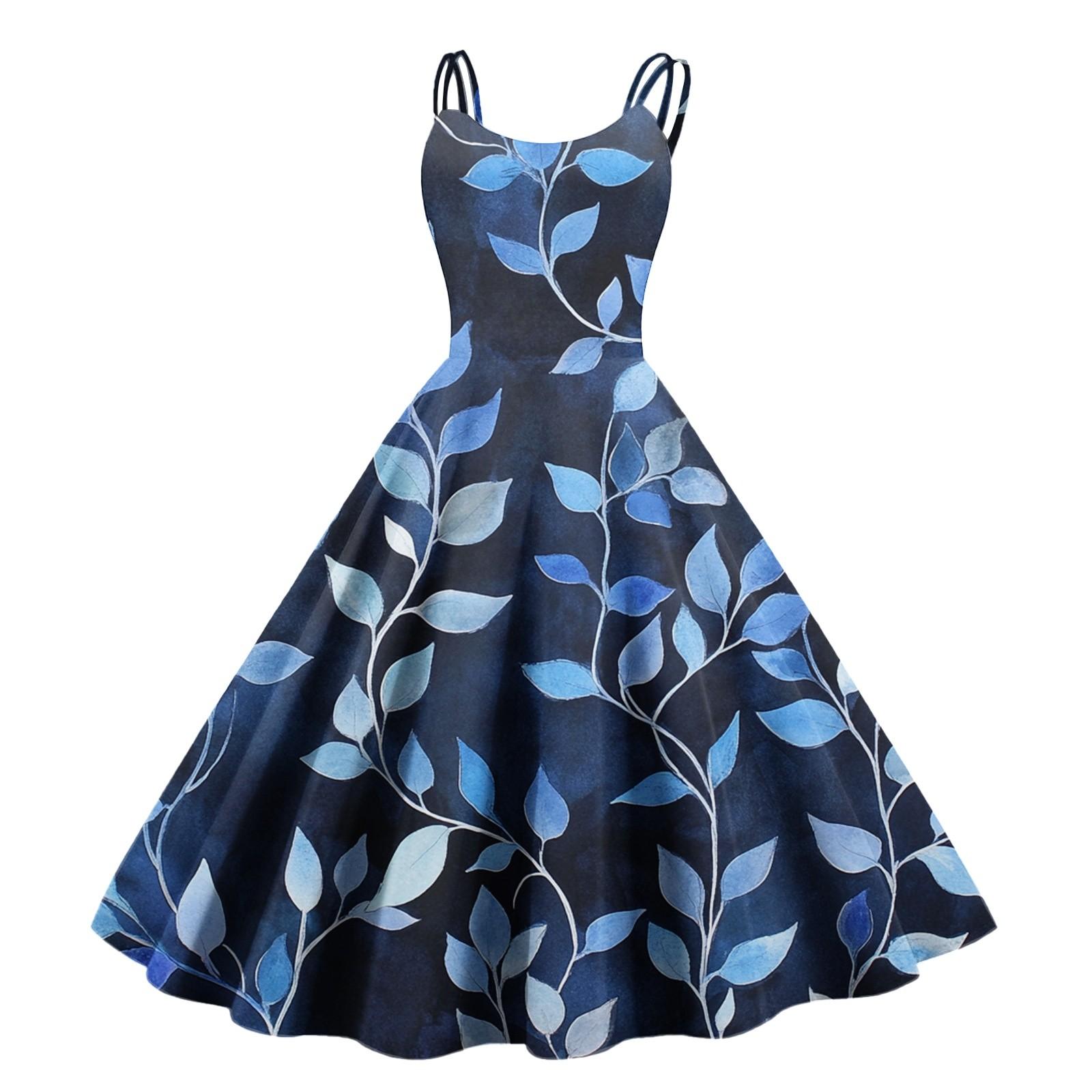 

Женское сексуальное платье с открытыми плечами в стиле панк-винтаж с цветочным принтом XXL тёмно-синий