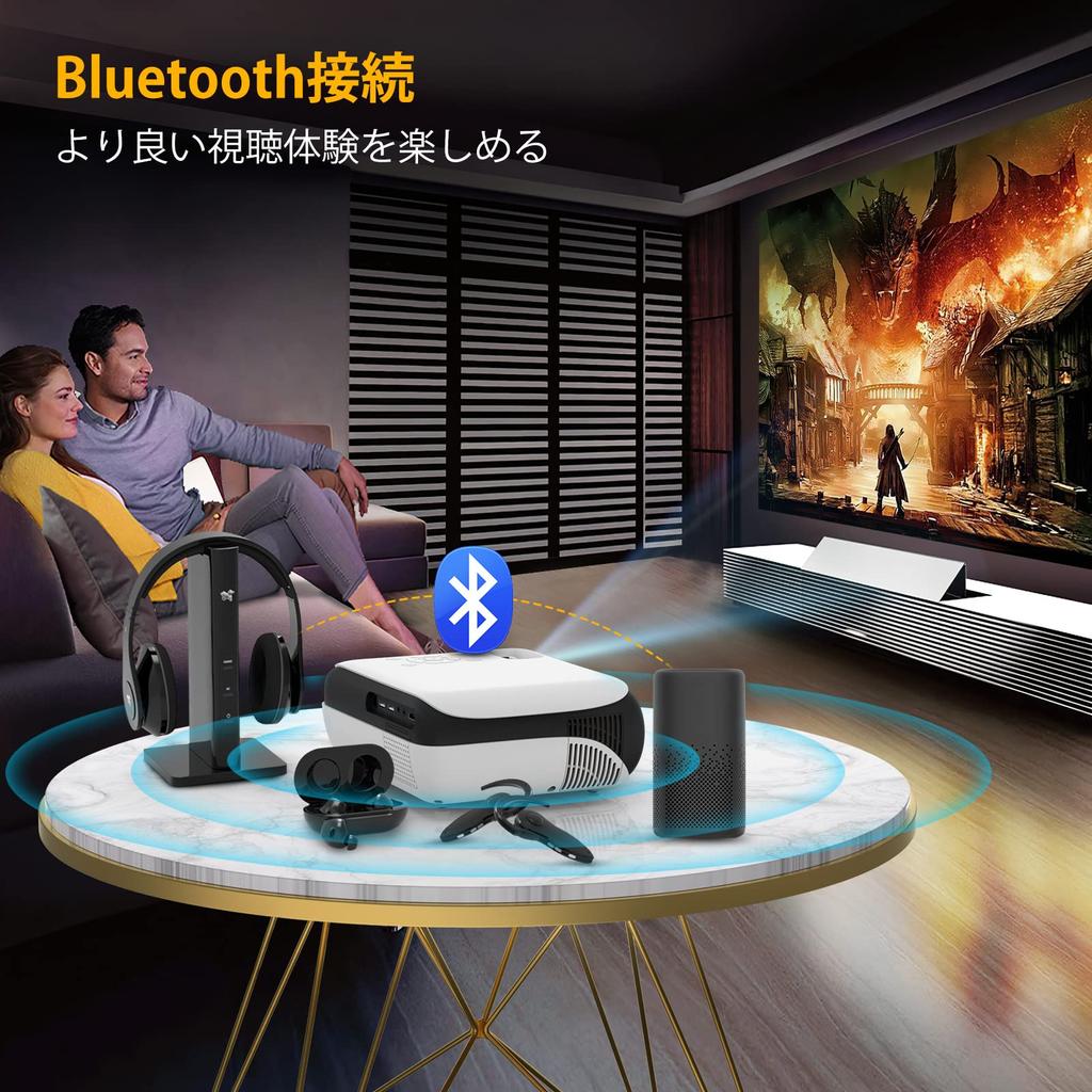 Kostengünstiger HAPPRUN-Projektor für Zuhause, 1080P 4K, hoher Bluetooth-Niedrigenergie-Kleinprojektor für Zuhause, Projektionsleinwand, Zoom, Keystone-Deckenplayer, Fernbedienung