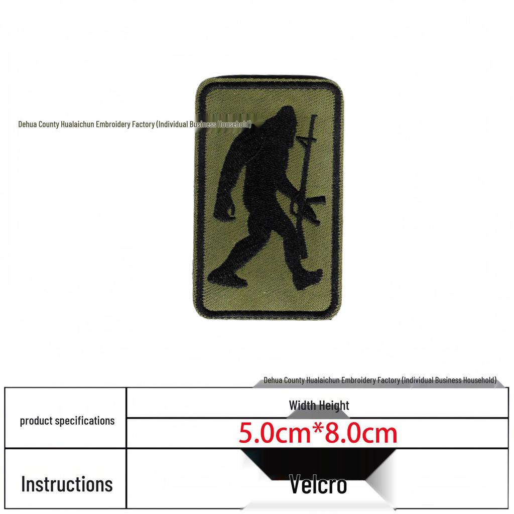 Bigfoot Embroidered Hook-and-Loop Cross-border Letter Cloth Patch Morale Armband & Fishbone Badge