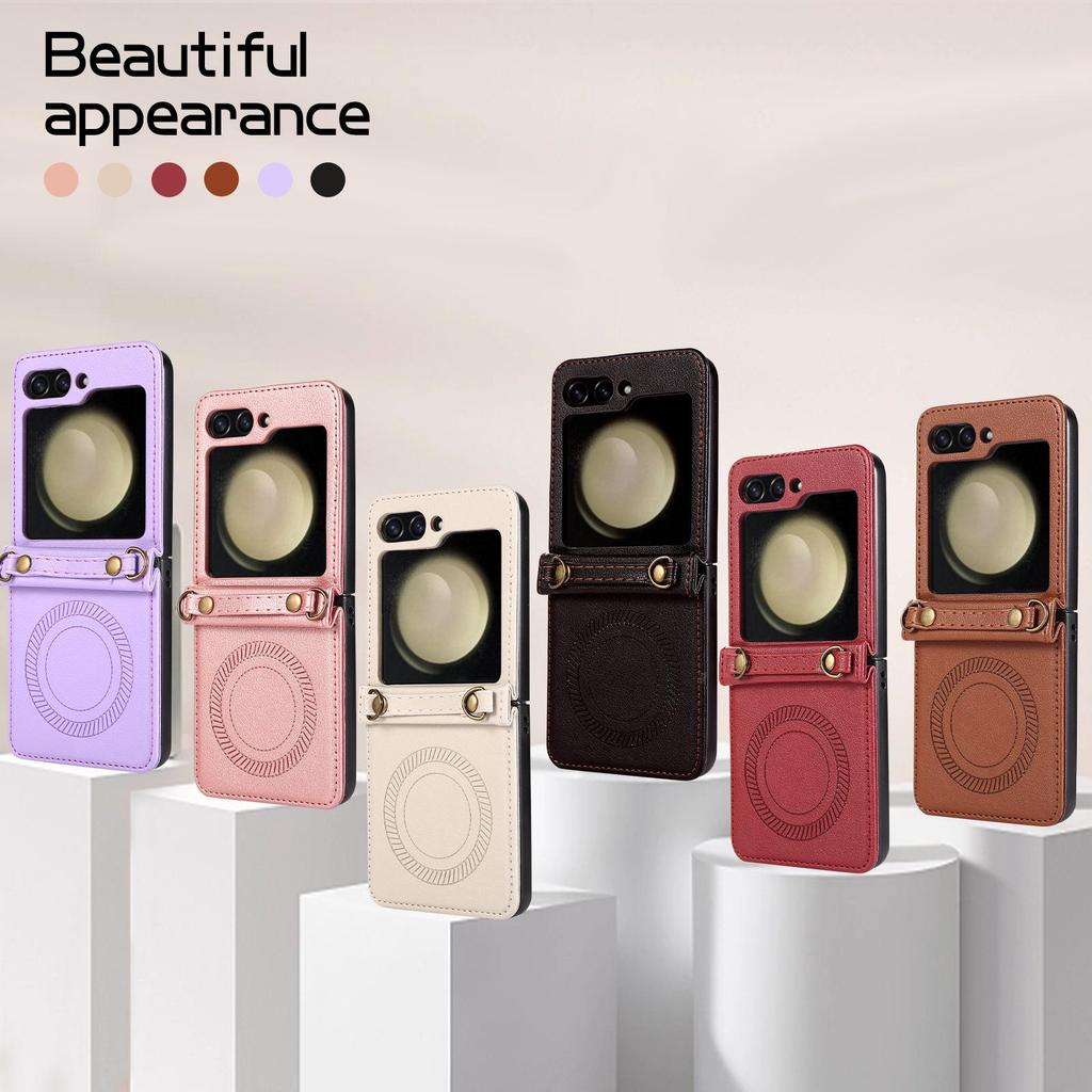 Custodia pieghevole coreana ZFLIP3/4/5 per telefono con cordino di ricarica magnetico