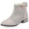 Fashion 2025 new women's sandals Mesh hollow summer female boots Large size thick heel women shoes